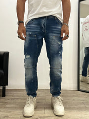 Jeans Biker Sfrangiato