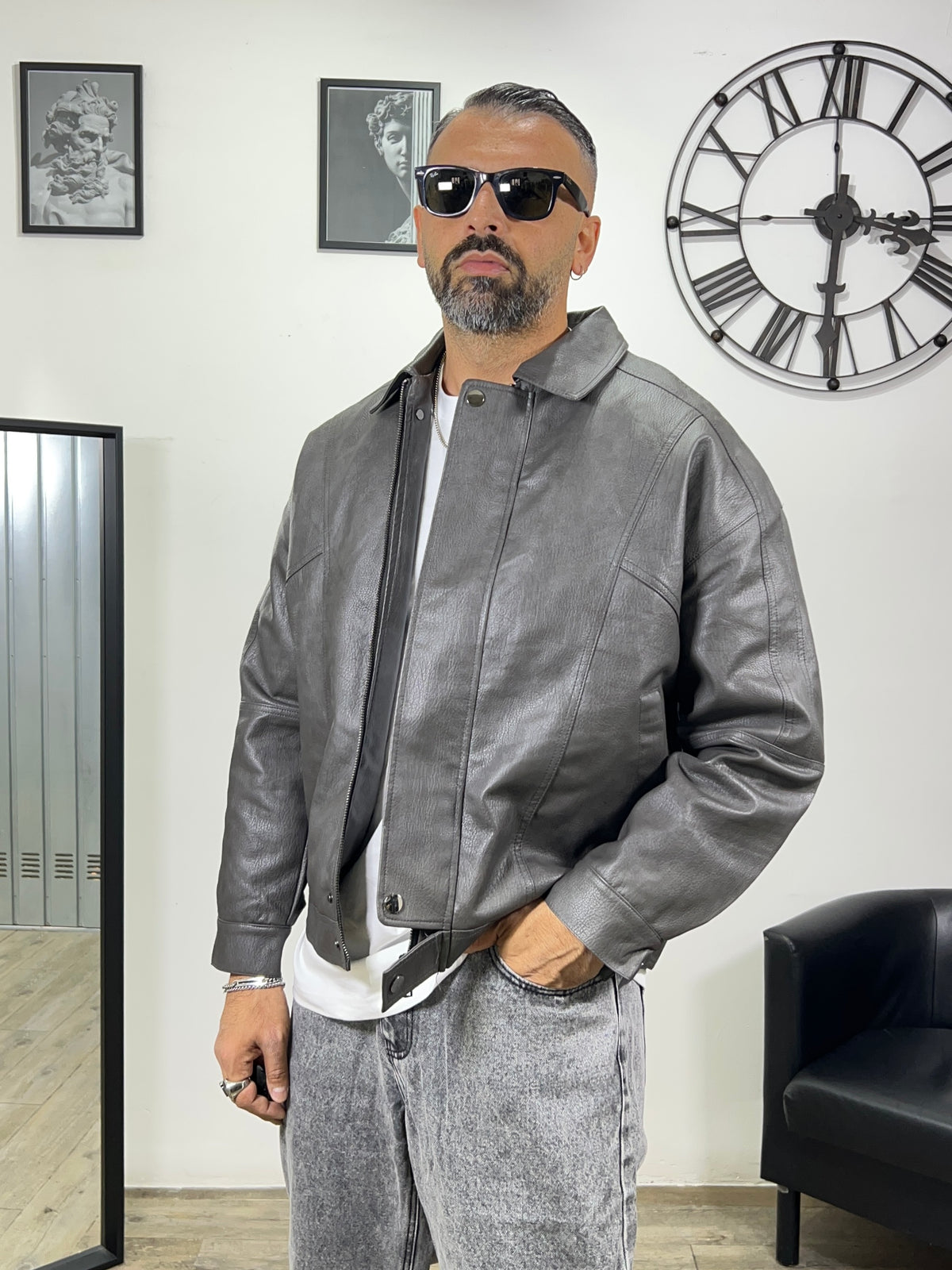 GIACCA ECOPELLE CROPPED