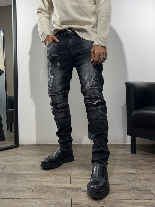 Jeans Biker Zip